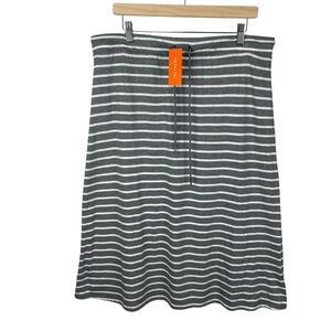 Joe Fresh Womens Grey Striped Midi Skirt Size XL NWT